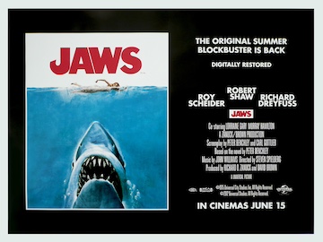 Jaws - original 2012 re-release movie quad poster