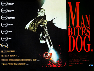 Man Bites Dog - original movie quad poster