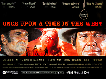 Once Upon A Time In The West bfi re-release - original movie quad poster