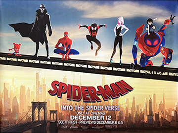Spider-man: Into The Spider-verse - original advance movie quad poster