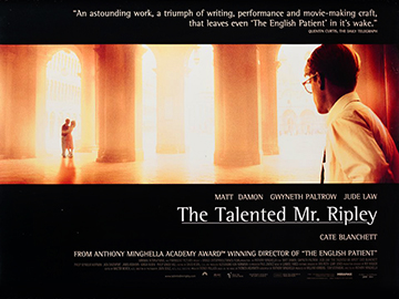 The Talented Mr Ripley - original advance movie quad poster