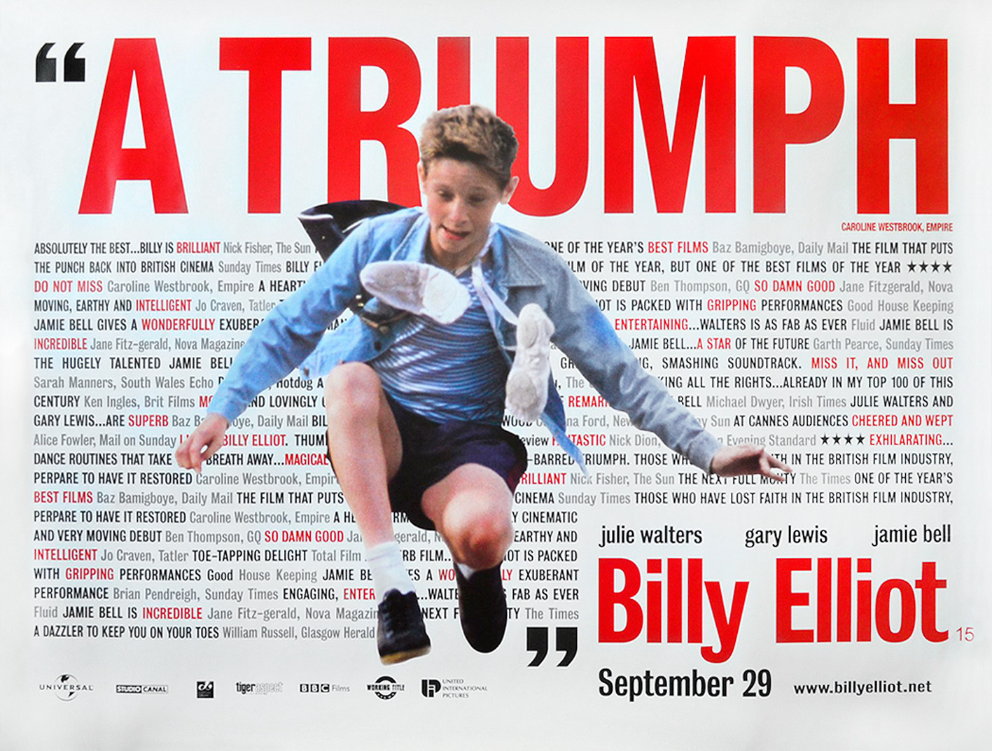 Billy Elliot movie quad poster