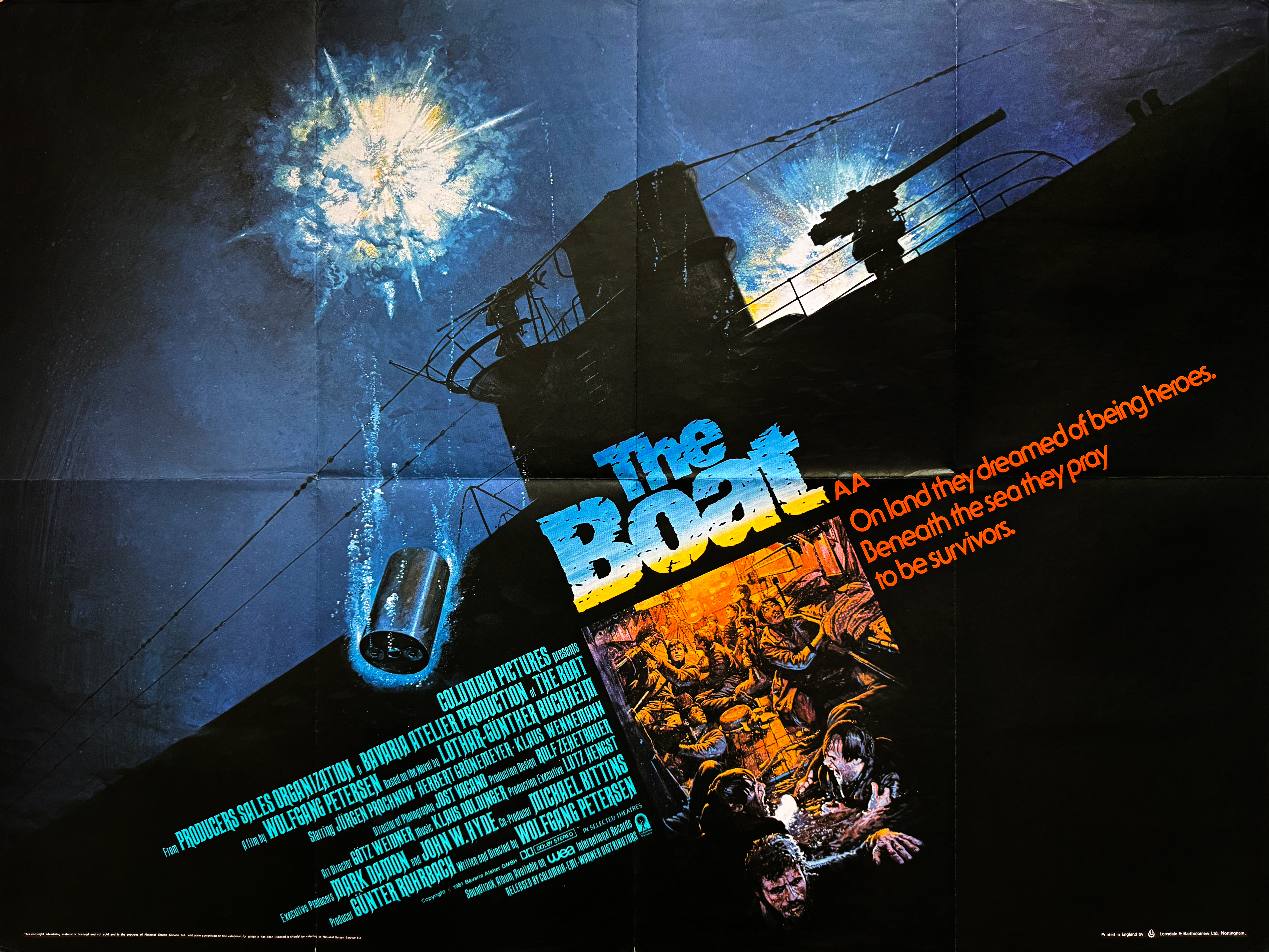 Das Boot - original movie quad poster