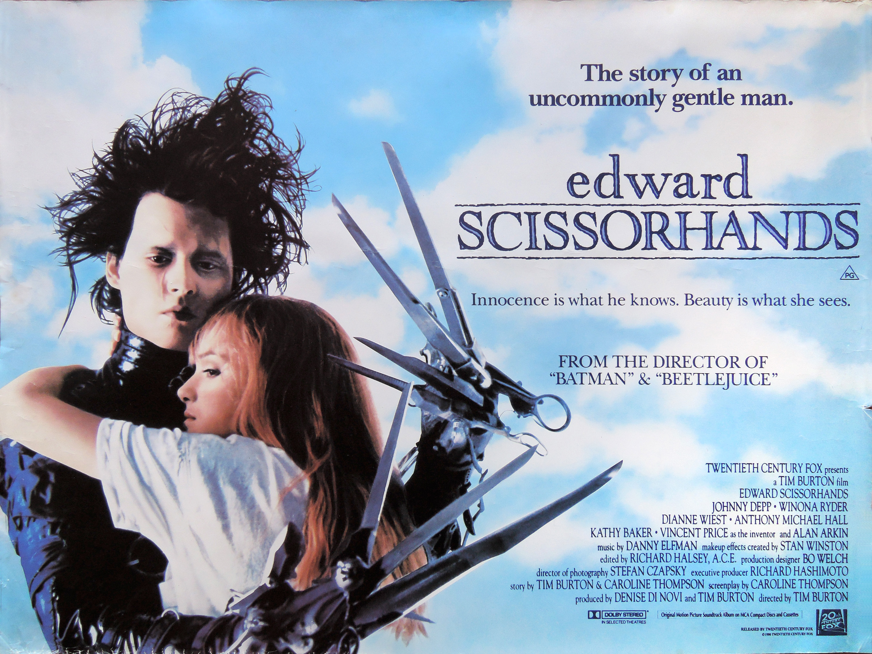 Edward Scissorhands movie quad poster