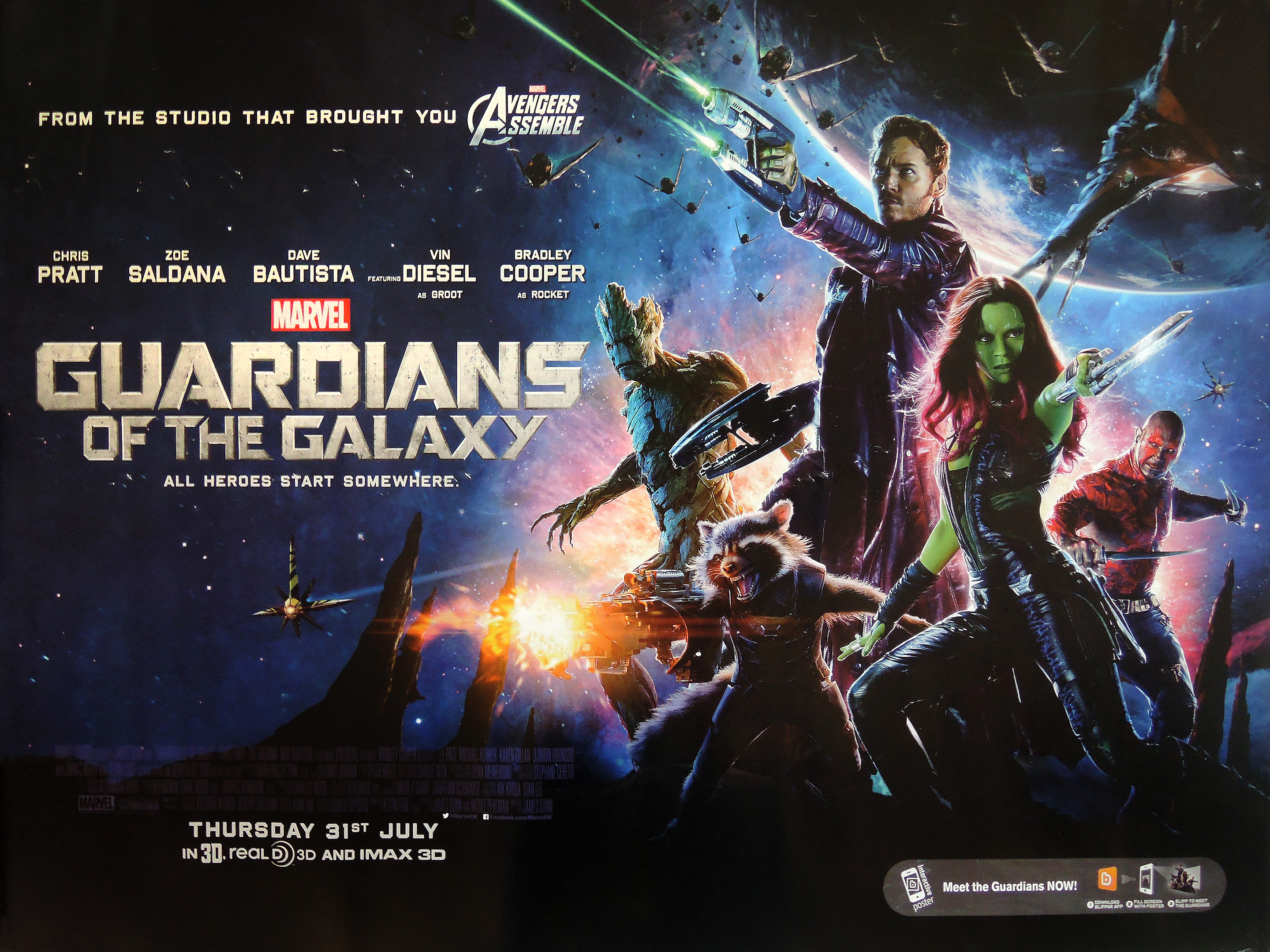 Guardians Of The Galaxy movie quad poster