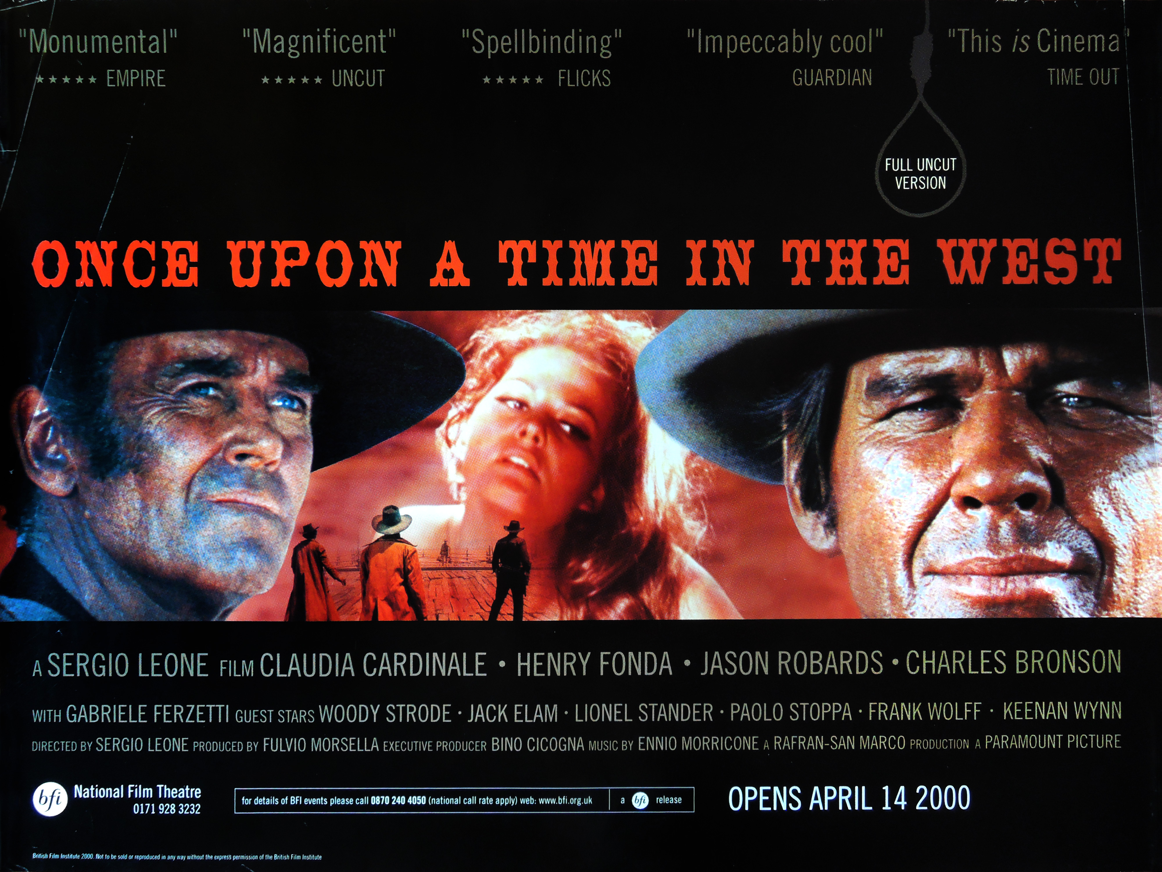 Once Upon A Time In The West bfi re-release movie quad poster