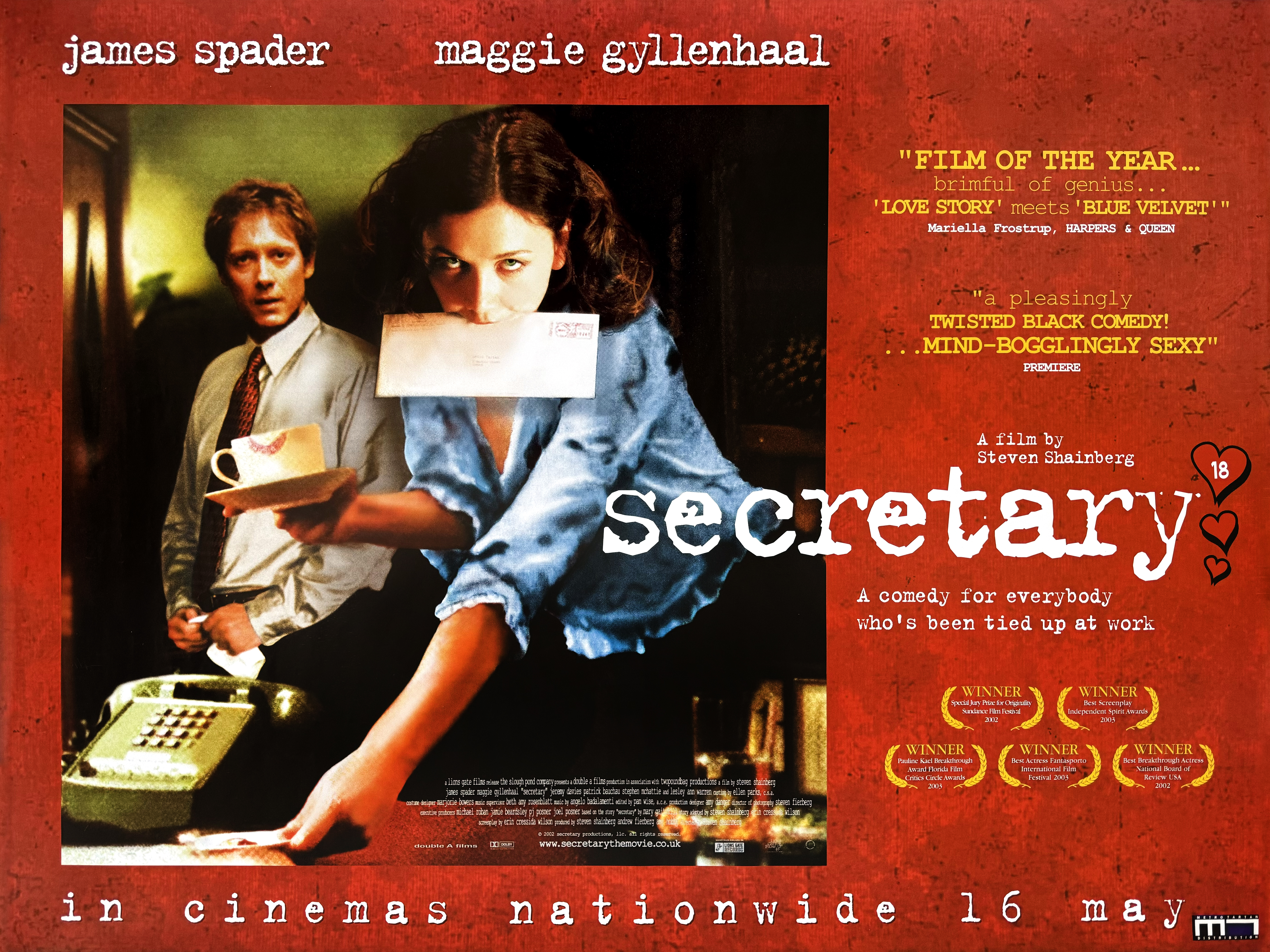 Secretary movie quad poster