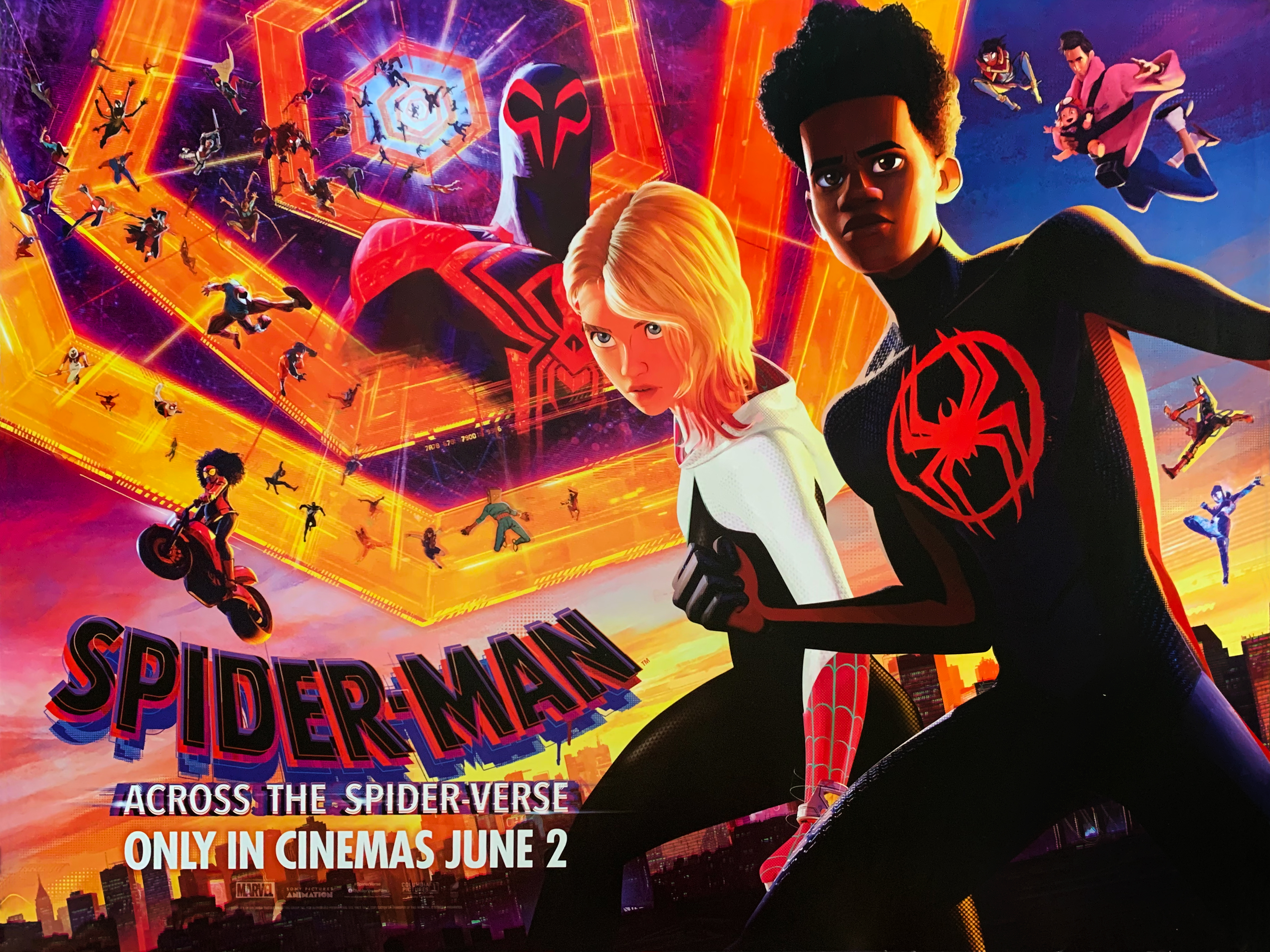 Spider-man: Across The Spider-verse movie quad poster