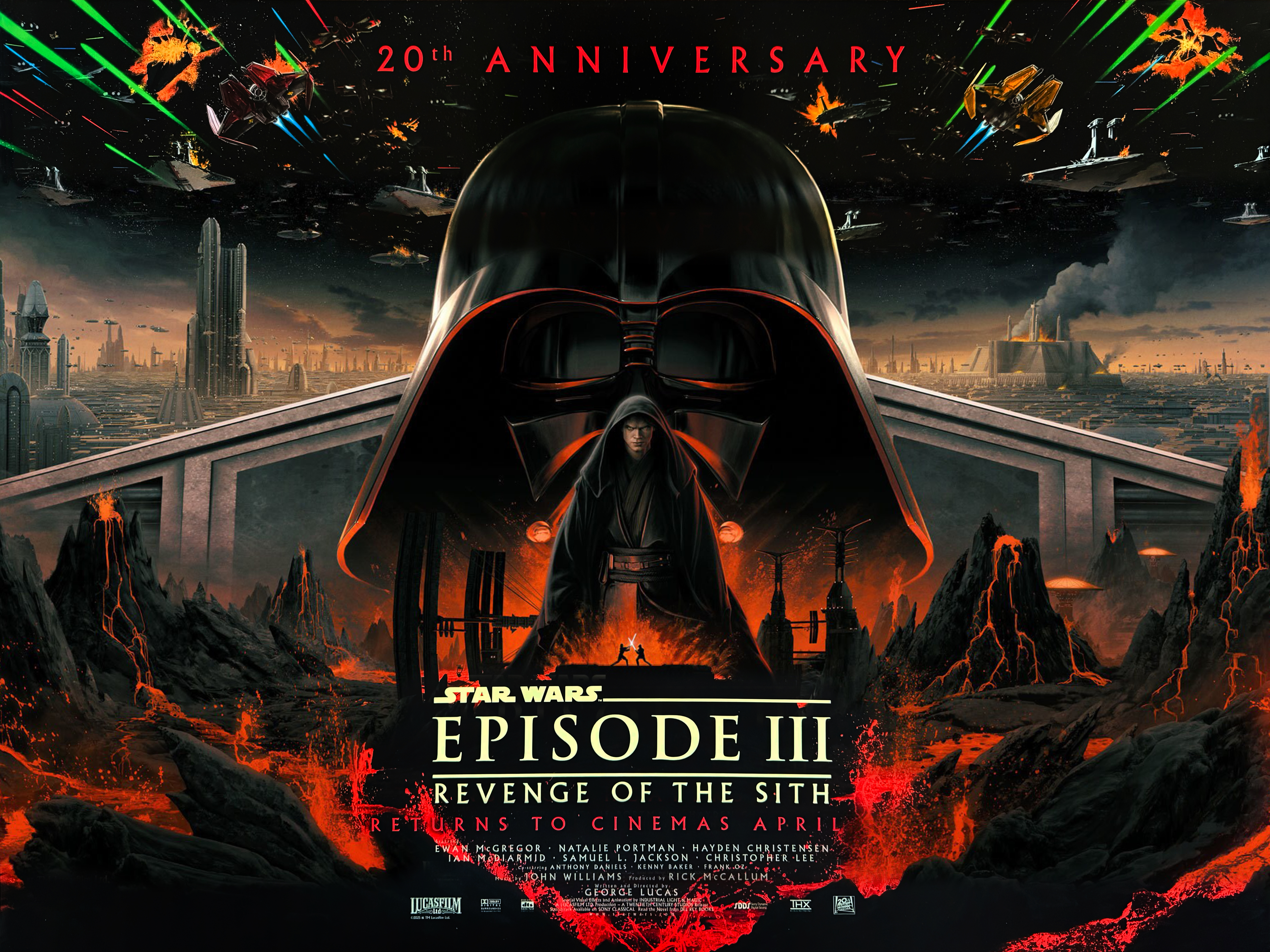 STAR WARS - EPISODE III - REVENGE OF THE SITH 20th anniversary movie quad poster
