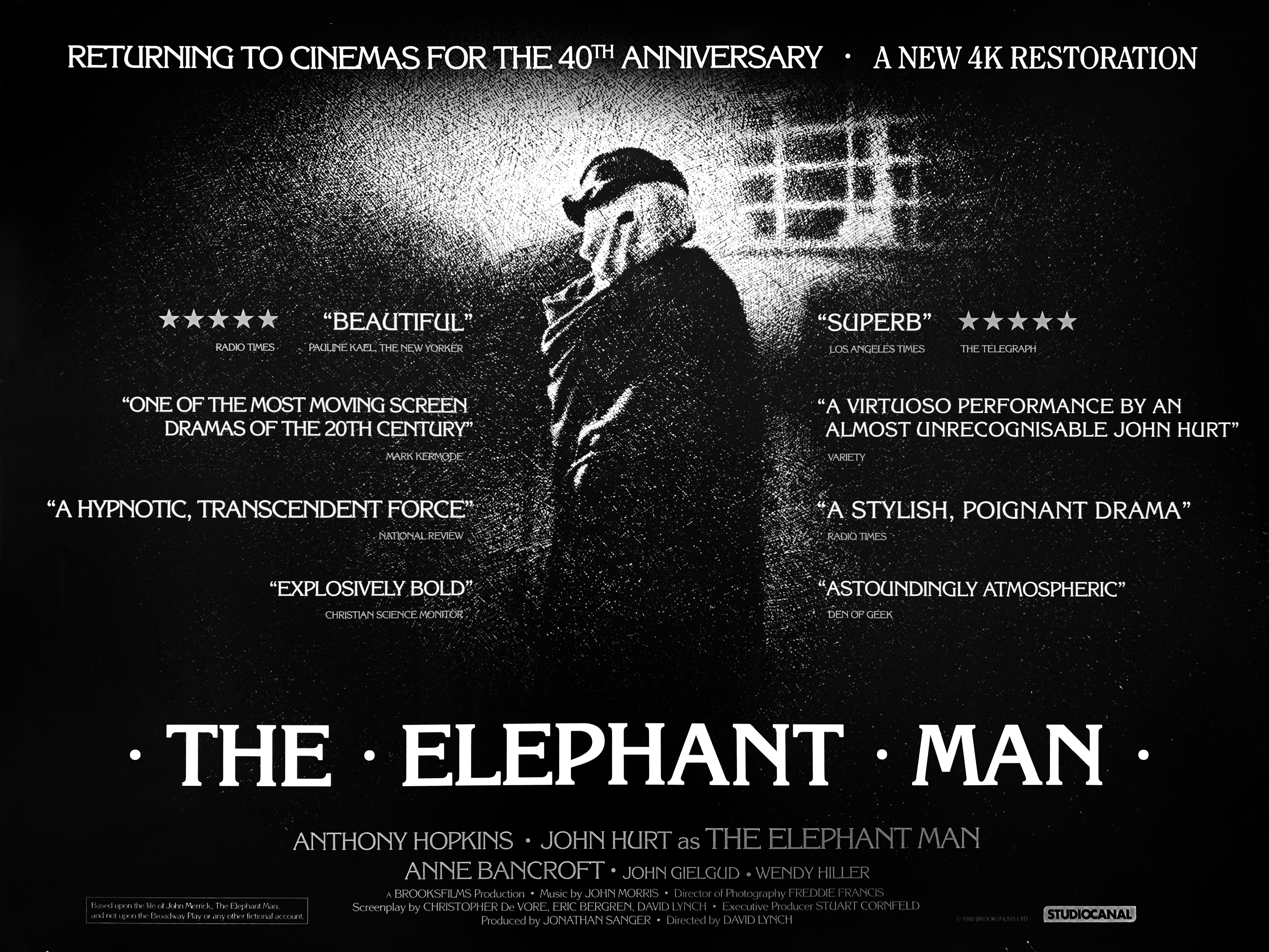 The Elephant Man 40th anniversary re-release movie quad poster
