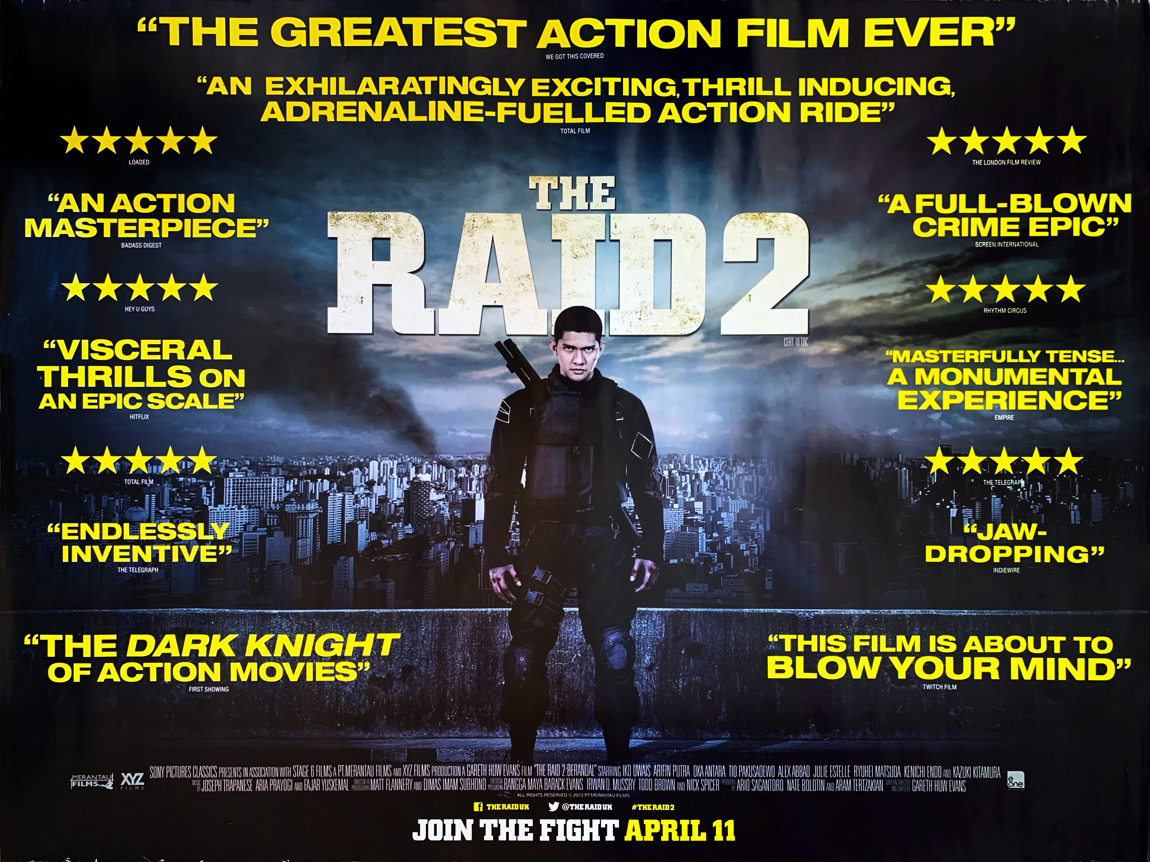 The Raid 2 movie quad poster