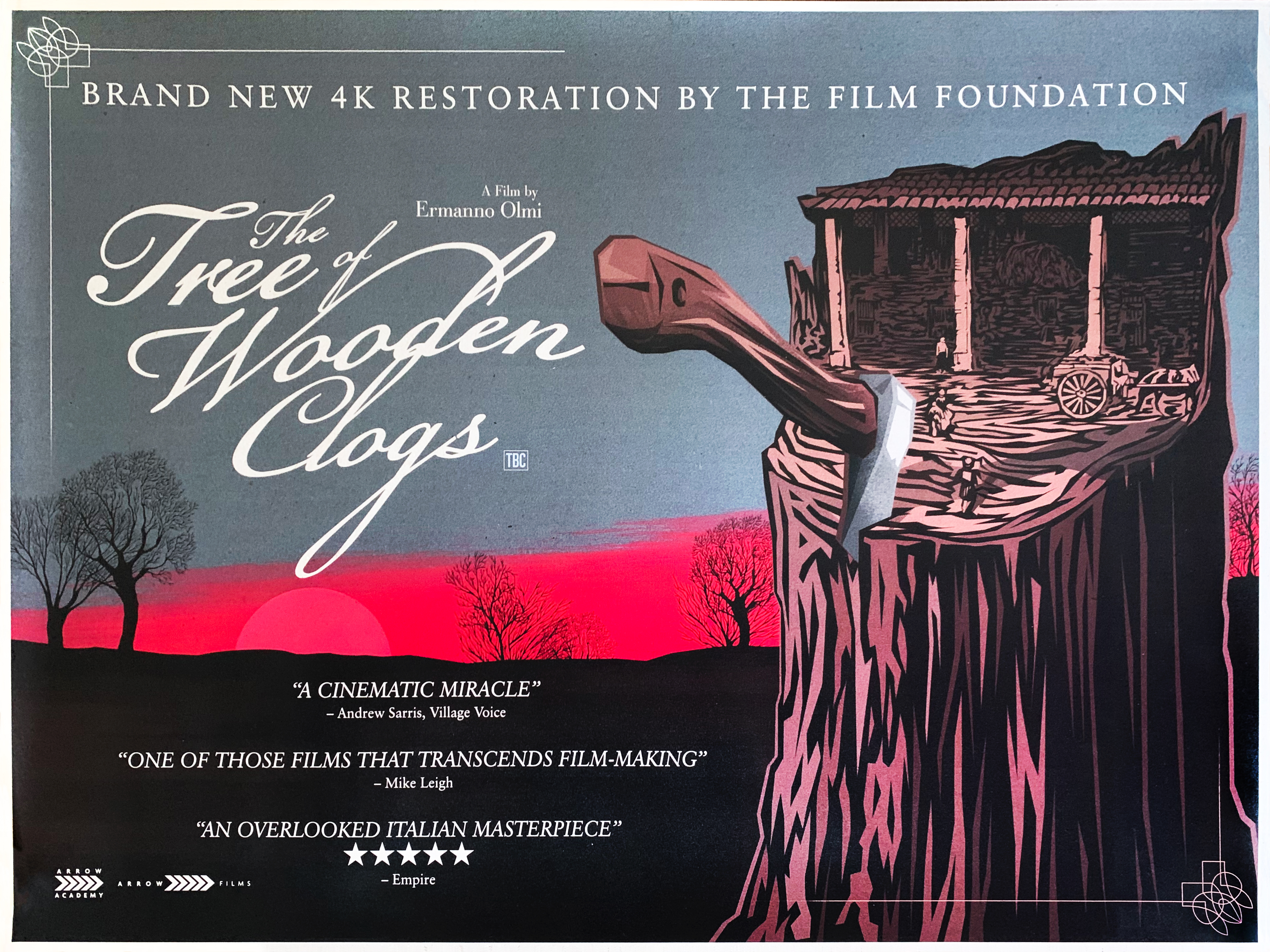 The tree Of Wooden Clogs 4k re-release movie quad poster