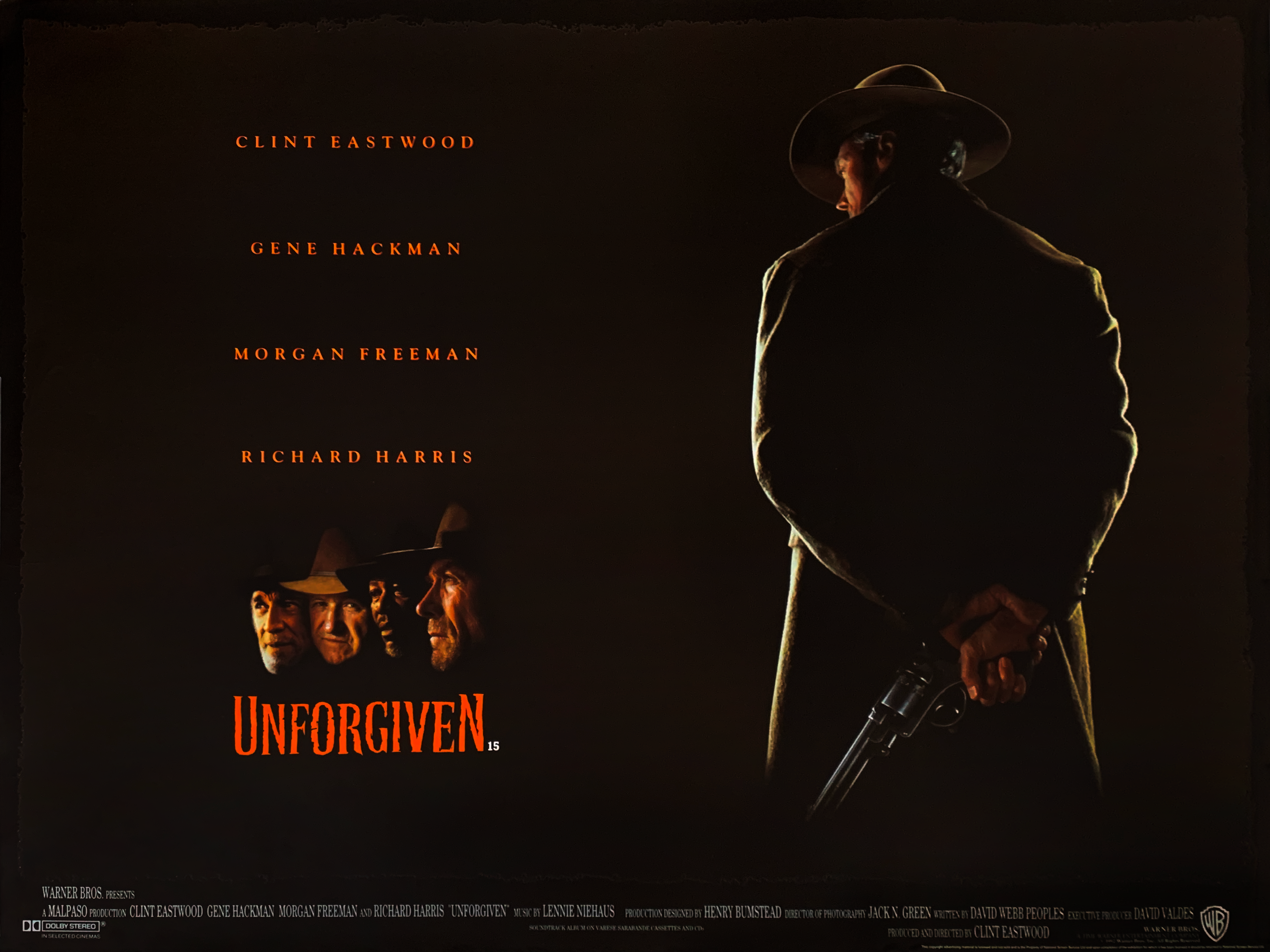 UNFORGIVEN movie quad poster
